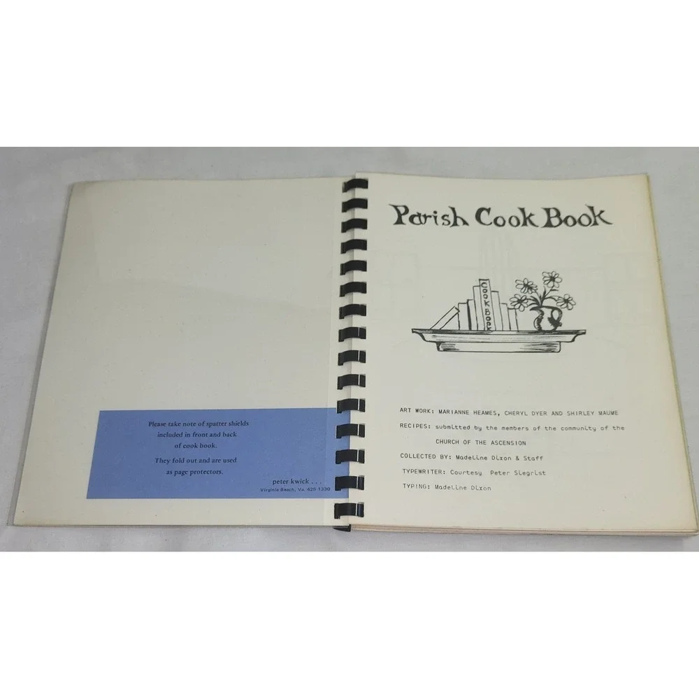 Church of the Ascension Recipe Book Virginia Beach VA Vtg 1977 Risque Adam & Eve